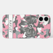 Glitterende Roze Grijs Camouflage Persoonlijk Case-Mate iPhone Case (Achterkant (horizontaal))