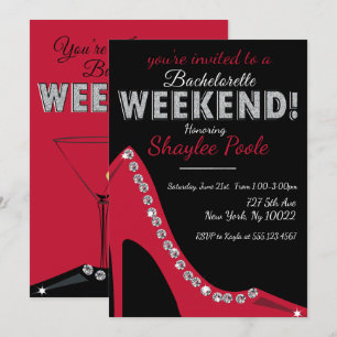 Glitterende Schoen, Bachelorette Feest Uitnodiging