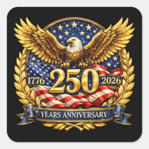 Glitterende Semiquincentennial Adelaar Embleem Vierkante Sticker