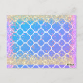 Glitterende Ster Fantasie Eenhoorn Custom Briefkaart (Achterkant)