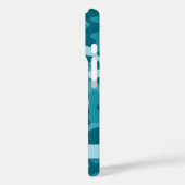 Glitterende Teal Camouflage Persoonlijk Case-Mate iPhone Case (Achterkant / Links)