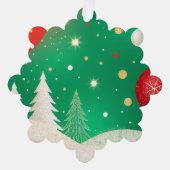 Glitterende vakantiemagie ornament kaart (Voorkant)