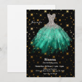 Glitterende waterverfjurken kaart (Voorkant / Achterkant)