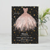 Glitterende waterverfjurken kaart (Staand voorkant)