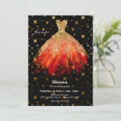 Glitterende waterverfjurken kaart (Staand voorkant)