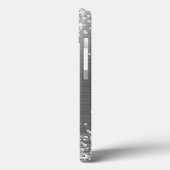 Glitterende Zilveren Folie Elegant Monogram Case-Mate iPhone Case (Achterkant / Links)
