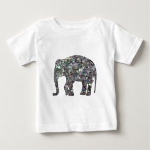 Glitterende zilveren mozaïek glinsterende Olifant
