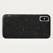 Glitterende zwarte glitter glanzend Case-Mate iPhone case (Achterkant (horizontaal))