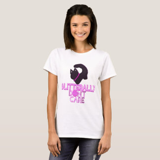 Glitterende zwarte kat kan het niets schelen t-shirt