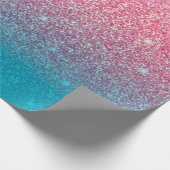 Glittergradiënt roze cadeaupapier (Hoek)