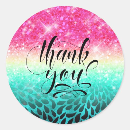 Glittergradiënt van de combinatie aan Petals ID433 Ronde Sticker (Voorkant)