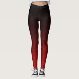 Glittergradiënt voor zwart-wit en rood leggings
