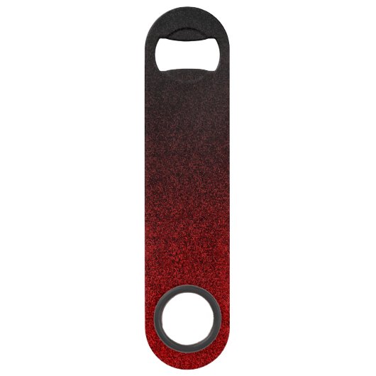 Glittergradiënt voor zwart-wit en rood speed flessenopener (Voorkant)