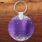 Glitterie-amethist-Folie Fancy monogram Sleutelhanger (Achterkant)