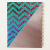 Glitterie rose Gold Foil Chevron Turquoise Green G (Dos)