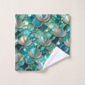 Glitterie Turquoise Étapes De La Queue De Sirène I (Gant de toilette)