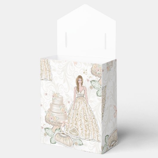 Glitterig bruids huwelijkspatroon bedankdoosjes (Geopend)