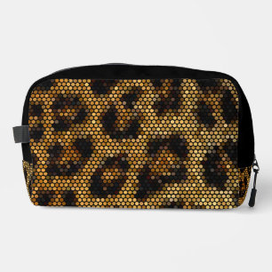 Glitterig Bruin Luipaard Patroon Toilettasje