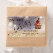 Glitterig  cupcake chef script bakkerij etiket (Insitu)