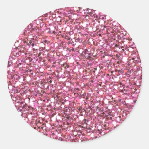 Glitterig glanzend roze glitters ronde sticker