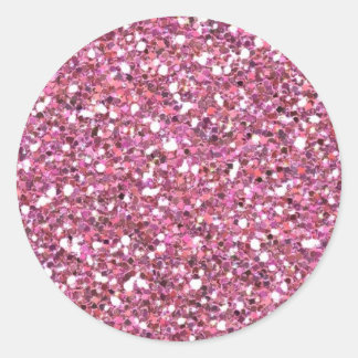 Glitterig glanzend roze glitters ronde sticker