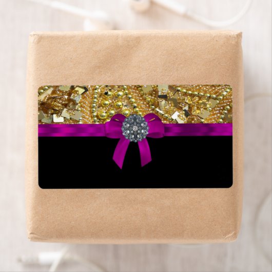 Glitterig goud en zwart etiket (Insitu)