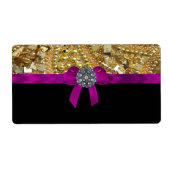 Glitterig goud en zwart etiket (Voorkant)