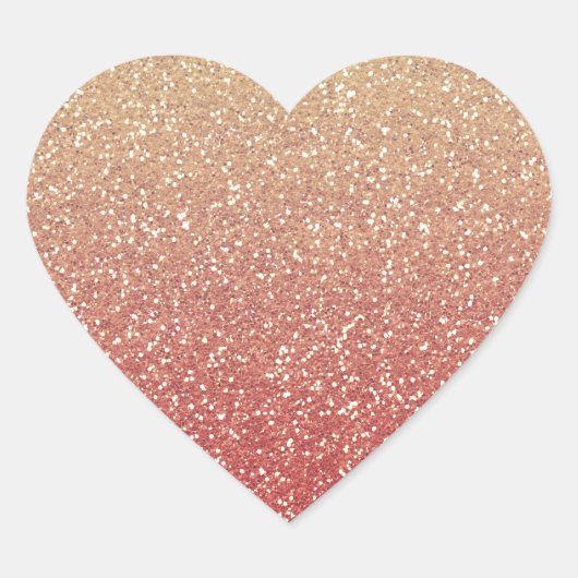 Glitterig Gouden Meloen Hart Sticker (Voorkant)