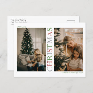 Glitterig Kerstmis Foto Feestdagenkaart