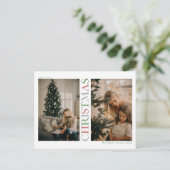 Glitterig Kerstmis Foto Feestdagenkaart (Staand voorkant)