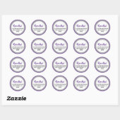 Glitterig Paarse & Silver retouradres Ronde Sticker (Vel)