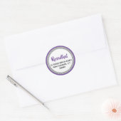 Glitterig Paarse & Silver retouradres Ronde Sticker (Envelop)