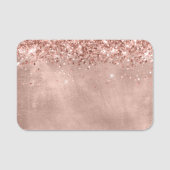 Glitterig Roos Gold Blank Naamplaatje (Voorkant)