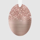 Glitterig Roos Gouden Glam Naam Ovaal Ornament (achterkant)