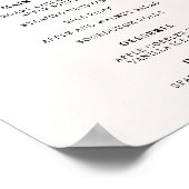 Glitterig Roos Gouden Witte Agaat Menu A4 Poster (Hoek)