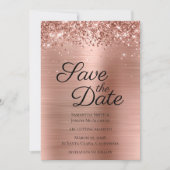Glitterig Roos Goudfolie Classy Save The Date (Voorkant)