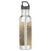 Glitterige Giraffes op Glitzy Gold Monogram Waterfles (Achterkant)