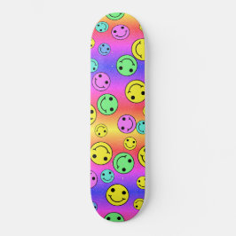 Glitterige glimlende gezichten skateboard