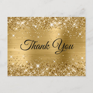 Glitterige goud folie 30e verjaardag bedankt briefkaart