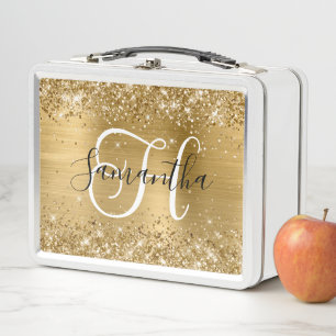 Glitterige goud folie zwart en wit monogram