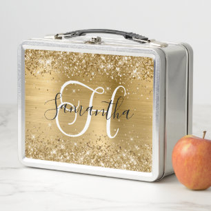 Glitterige goud folie zwart en wit monogram