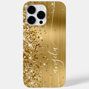 Glitterige Goud Glam Handtekening Case-Mate iPhone 14 Pro Max Hoesje