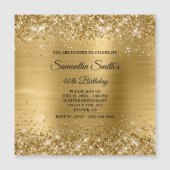 Glitterige gouden 40e verjaardag magnetische uitno (Voorkant)