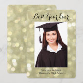 Glitterige Gouden Afstudeerfoto Aankondiging (Voorkant / Achterkant)