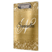 Glitterige Gouden Fantasie Monogram Klembord (Links)