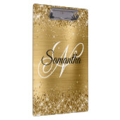 Glitterige Gouden Fantasie Monogram Klembord (Rechts)