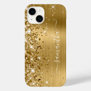 Glitterige Gouden Glam Meisjesachtige Swash Handte Case-Mate iPhone 14 Hoesje