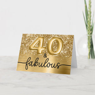 Glitterige Gouden Glamour 40 en Fabulous Kaart