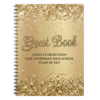 Glitterige Gouden Gradiënt School Afstudeerfeest G Notitieboek