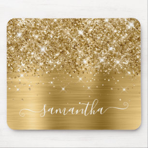 Glitterige Gouden Meisjesachtige Calligrafie Muismat